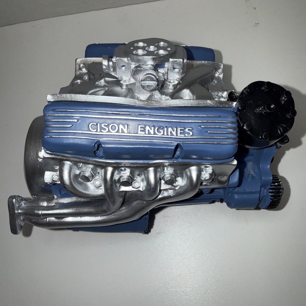 Cison Gasoline V8 Small Block Engine Model Replica Blue